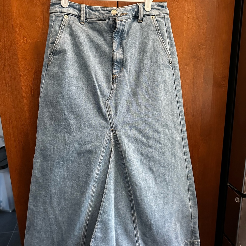 Banana Republic Light Blue Denim Flare Skirt - Picture 2 of 5